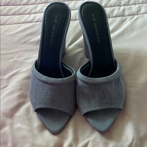 Ilio Smeraldo Denim Slides Grey